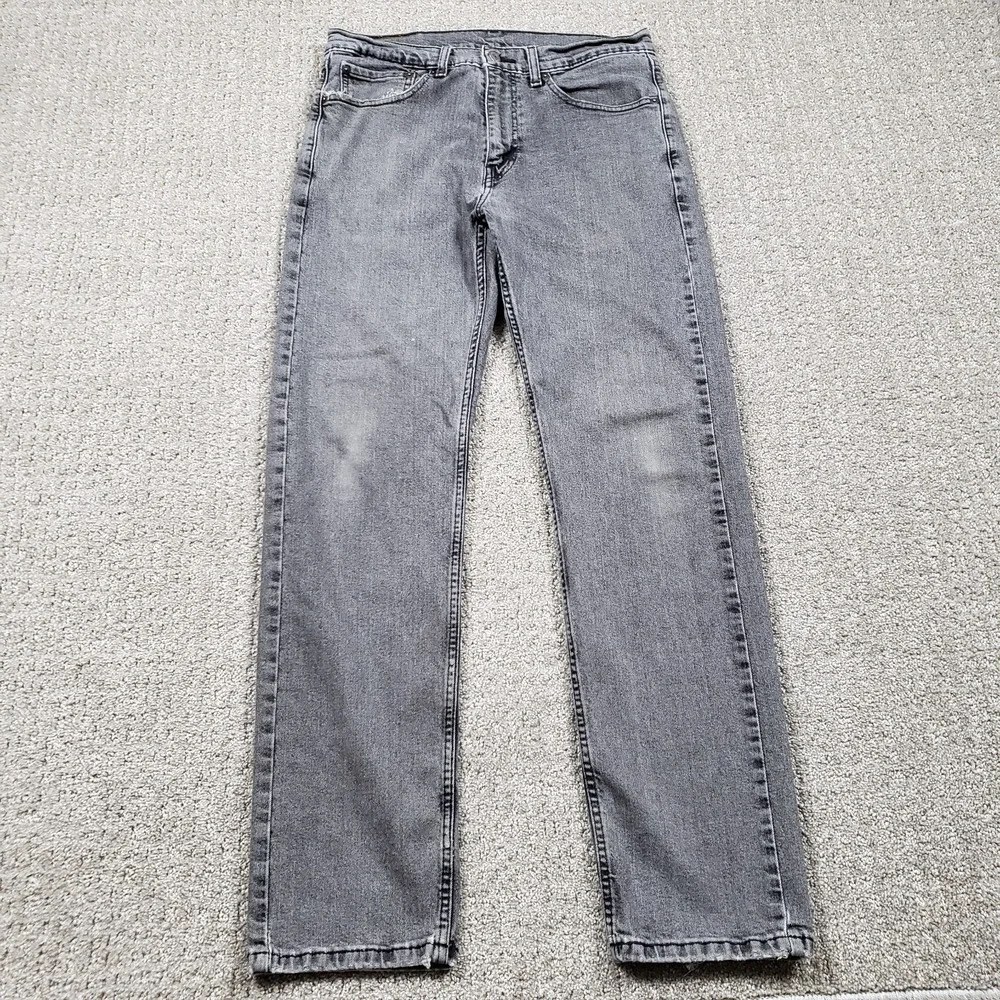 Levi's Jeans Mens 32x32 Gray 505 Regular Straight Faded Black Denim Distressed